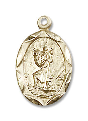 Medium Size Oval St. Christopher Necklace for Women