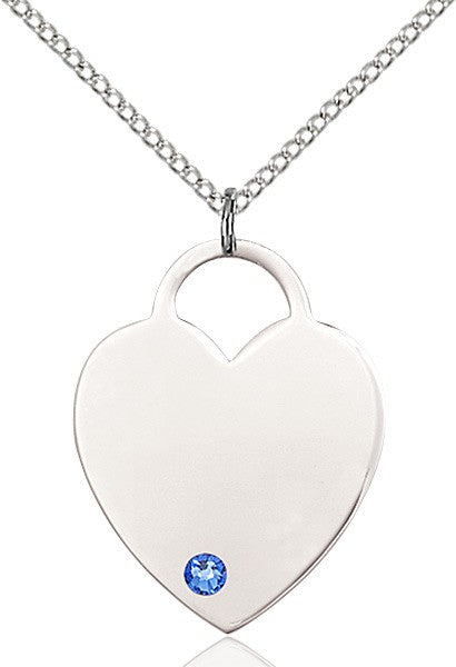 Large Women's Heart Pendant with Birthstone Options