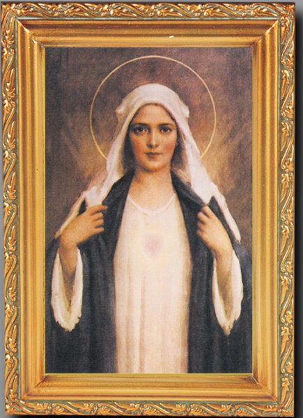 Immaculate Heart of Mary Antique Gold Framed Print