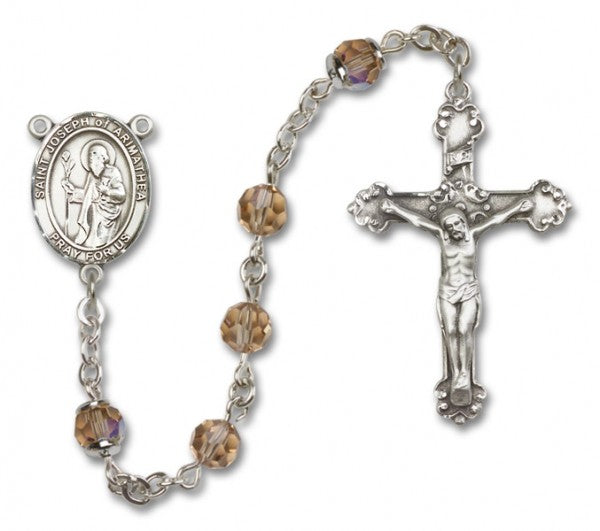 St. Joseph of Arimathea Sterling Silver Heirloom Rosary Fancy Crucifix