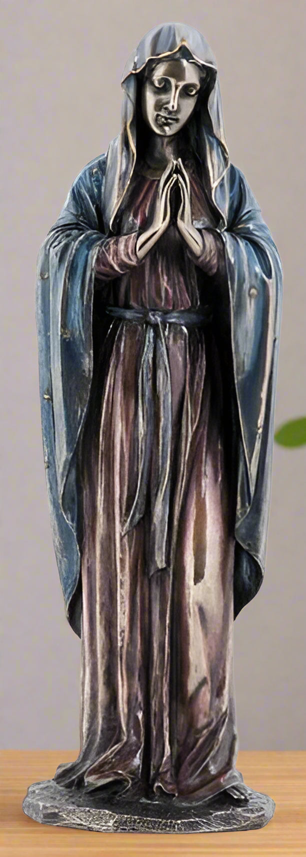 Praying Madonna Statue in Bronzed Resin - 11.75 inches