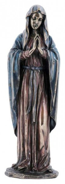 Praying Madonna Statue in Bronzed Resin - 11.75 inches