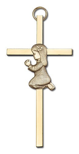 Praying Girl Cross 4'