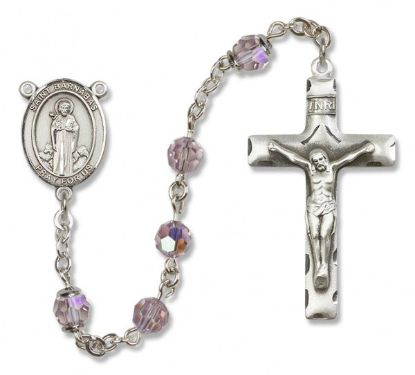 St. Barnabas Sterling Silver Heirloom Rosary Squared Crucifix