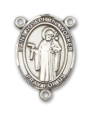 St. Joseph the Worker Rosary Centerpiece Sterling Silver or Pewter