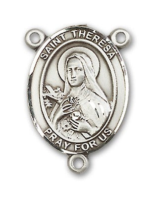 St. Theresa Sterling Rosary Centerpiece Sterling Silver or Pewter