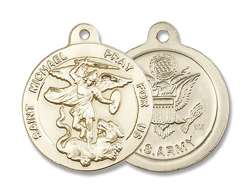Round St. Michael the Archangel Army Medal for Men