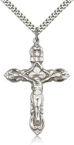 Men's Fleur de Lis Crucifix Pendant
