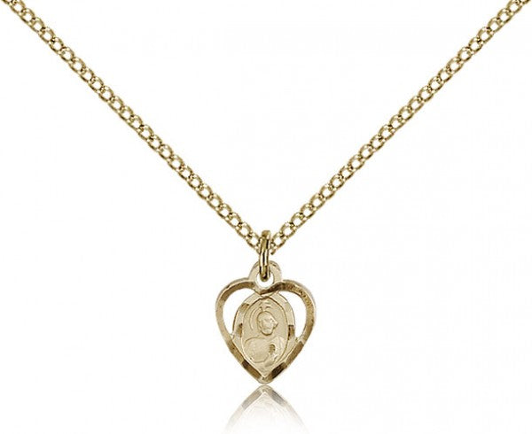 Petite Saint Jude Medal Heart Shaped