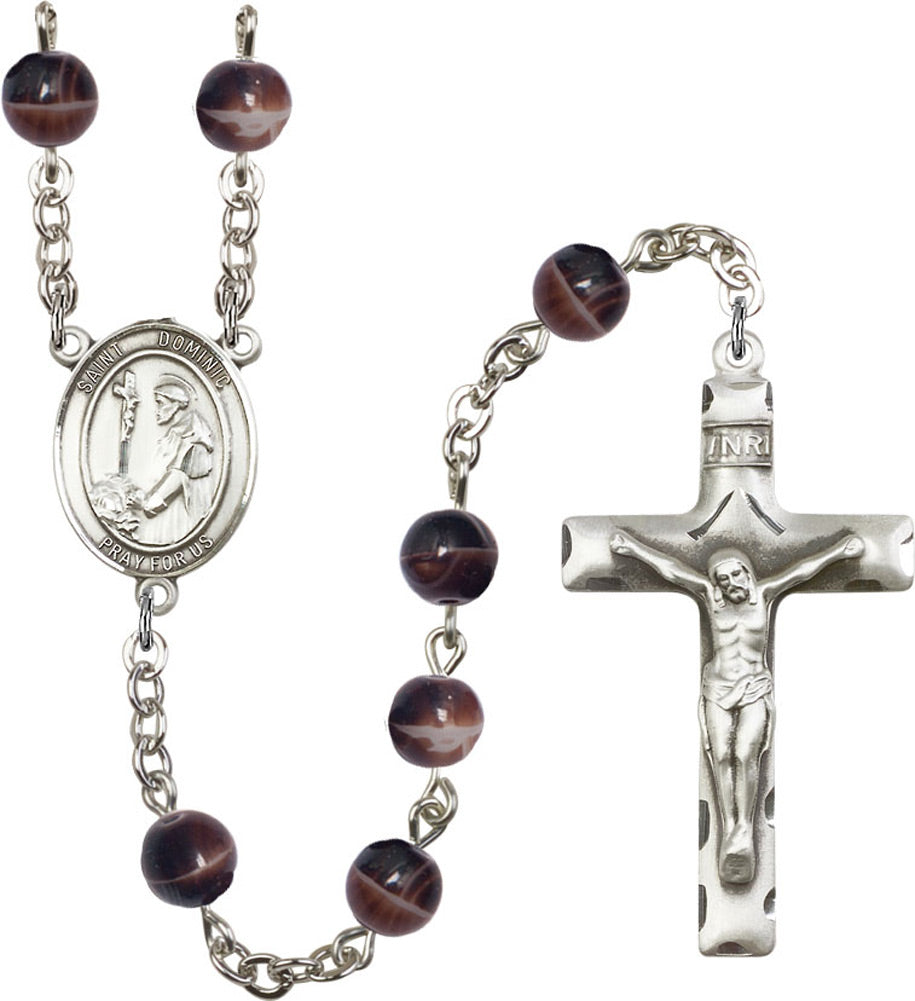 St. Dominic Rosary in Silver-Plate 7 Color Options for Men