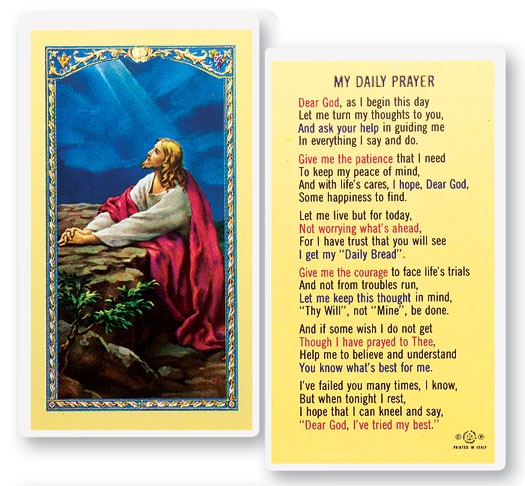 My Daily Laminated Prayer Card