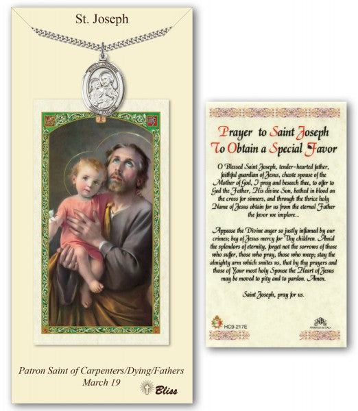 St. Joseph Medal in Pewter with Prayer Card