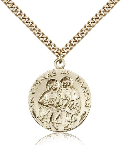 Round Saints Cosmas & Damian Medal for Men