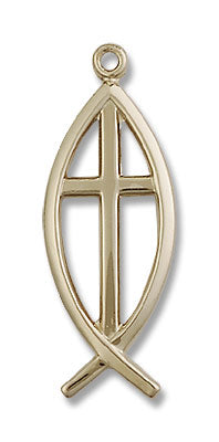 Ichthus Fish with Cross Pendant for Men