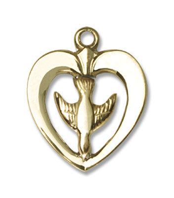 Women's Heart Shaped Holy Spirit Medal