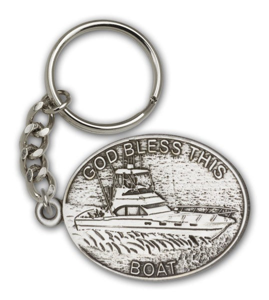 God Bless This Boat Keychain