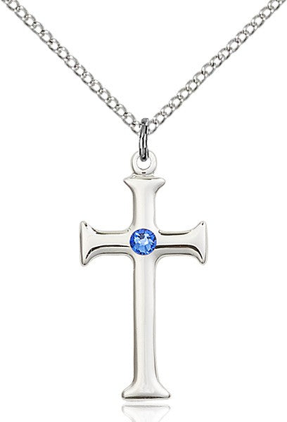 Maltese Edge Cross Pendant with Birthstone Options for Women