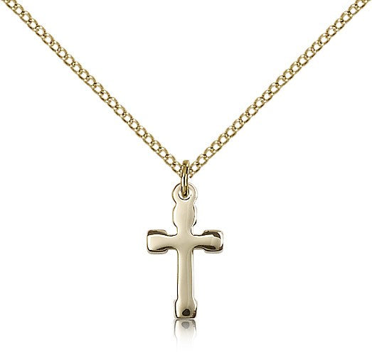 Shiny Block Tip Cross Pendant