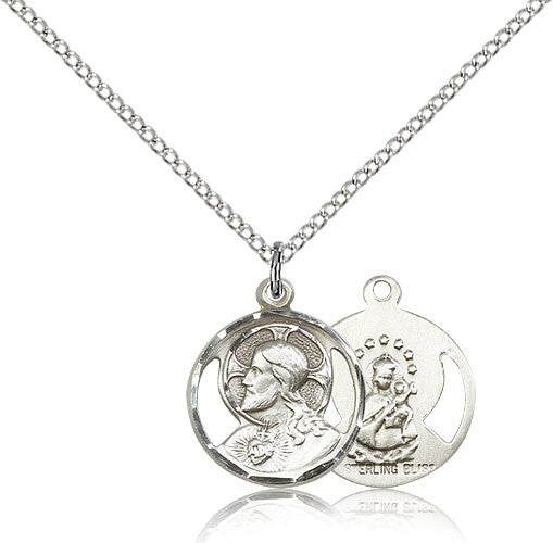 Small Open-Cut Scapular Round Medal Necklace