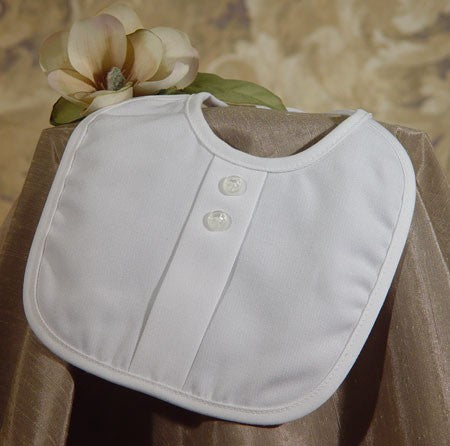 Gabardine Bib with Button Accent & Pleat for Boys