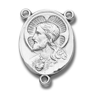 Sterling Silver Sacred Heart Rosary Centerpiece