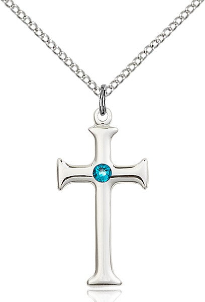 Maltese Edge Cross Pendant with Birthstone Options for Women