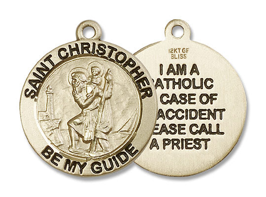 Men's Double-Sided I'm A Catholic St. Christopher Necklace