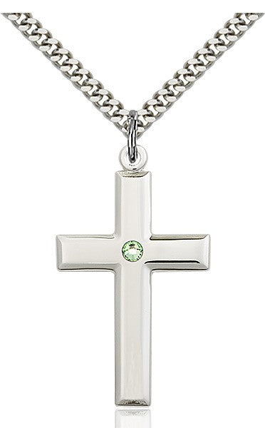 Large Plain Cross Pendant with Birthstone Options