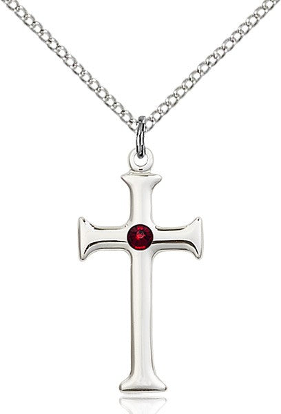 Maltese Edge Cross Pendant with Birthstone Options for Women
