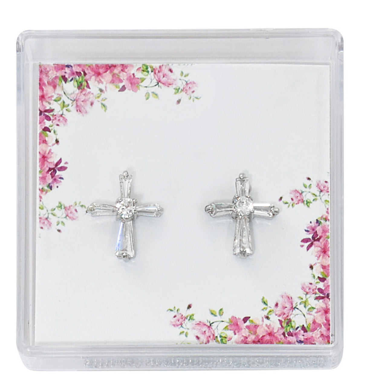 Crystal Cross Earrings