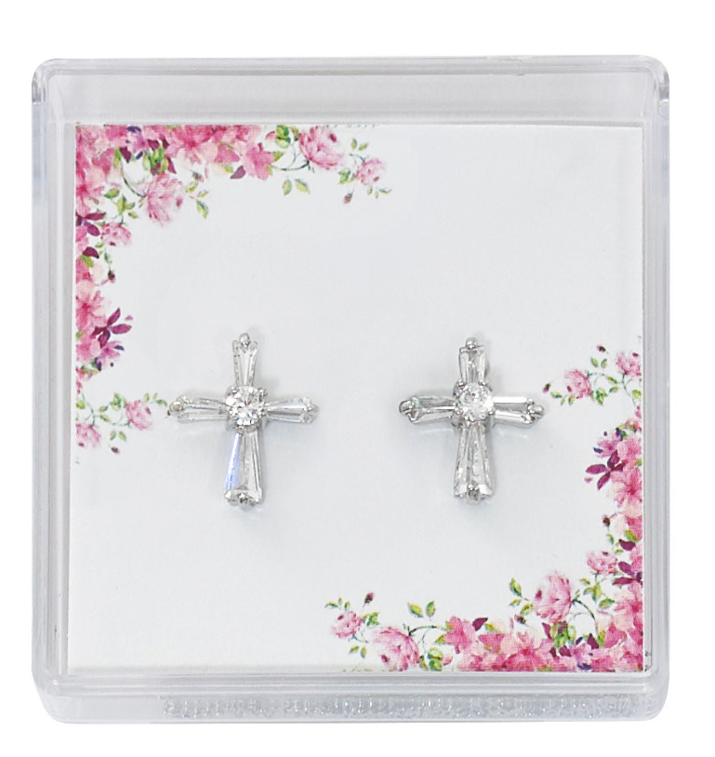 Crystal Cross Earrings