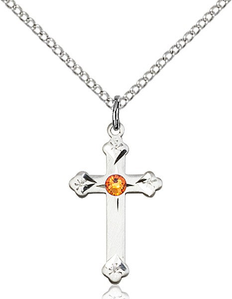 Cross Pendant with Birthstone Options for Youth
