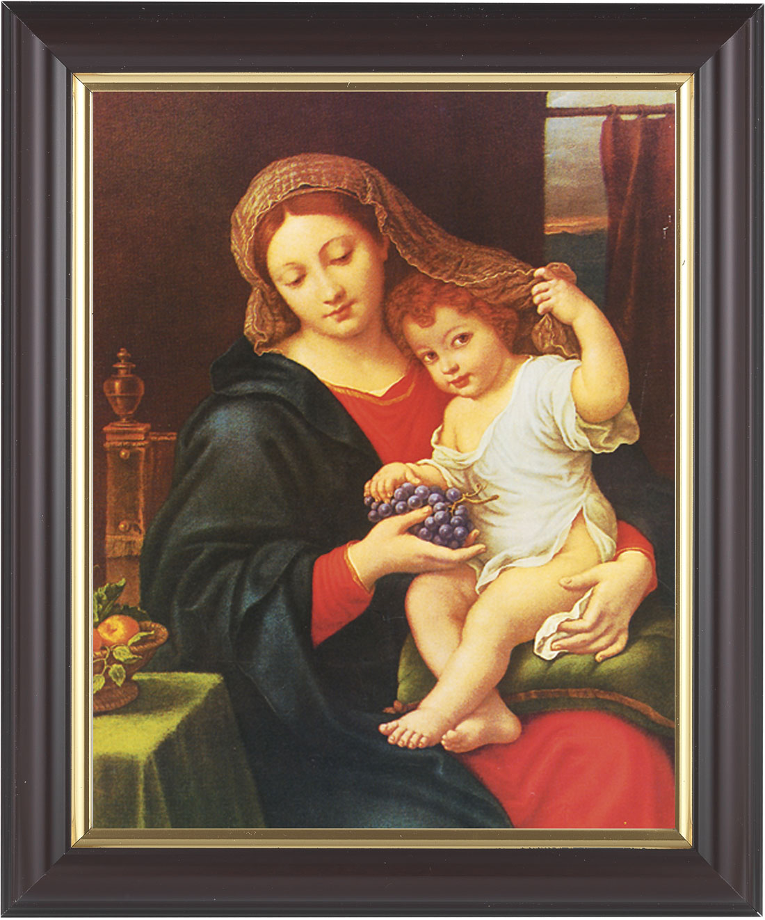 Madonna and Child Holding Veil 8x10 Framed Print Under Glass