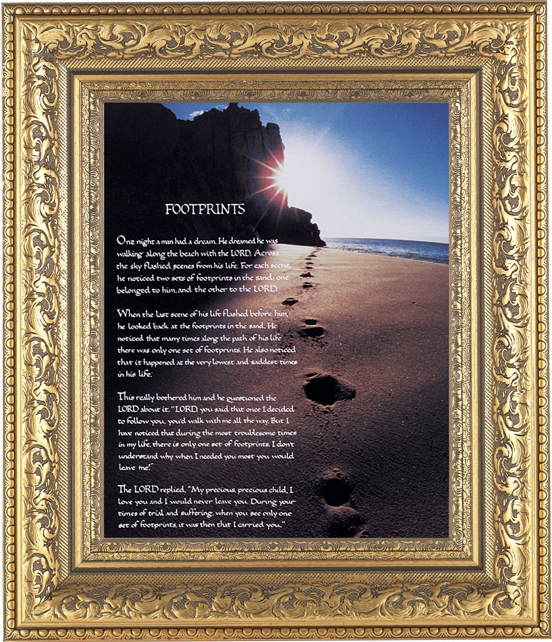 Footprints Prayer 8x10 Framed Print Under Glass
