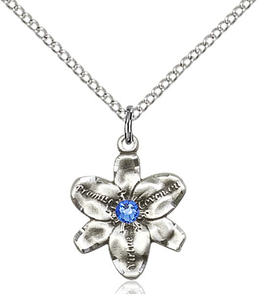 Small Five Petal Chastity Pendant with Birthstone Center