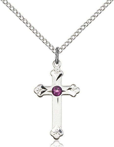 Cross Pendant with Birthstone Options for Youth