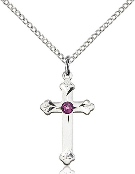 Cross Pendant with Birthstone Options for Youth
