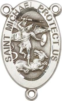 St. Michael National Guard Sterling Silver Rosary Centerpiece