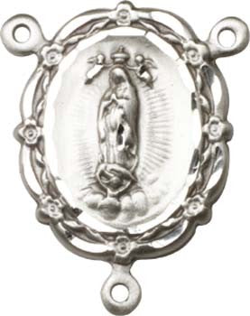 Our Lady of Guadalupe Sterling Silver Rosary Centerpiece