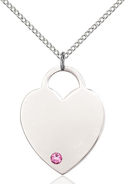 Large Women's Heart Pendant with Birthstone Options
