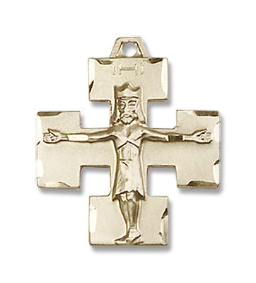 Modern Block Crucifix Medal