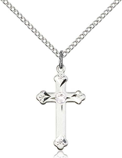 Cross Pendant with Birthstone Options for Youth