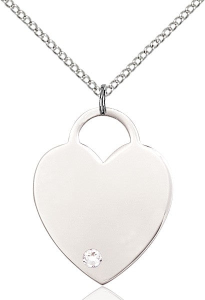 Large Women's Heart Pendant with Birthstone Options