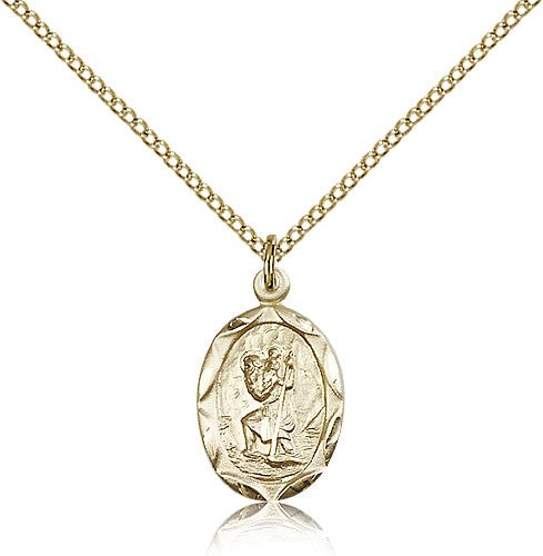 Medium Size Oval St. Christopher Necklace for Women