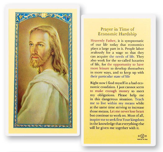 Prayer In Times of Economic Struggle Laminated Prayer Card