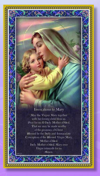 Madonna & Child Italian Prayer Plaque