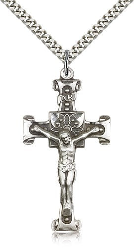 Scrolled Cross Crucifix Pendant