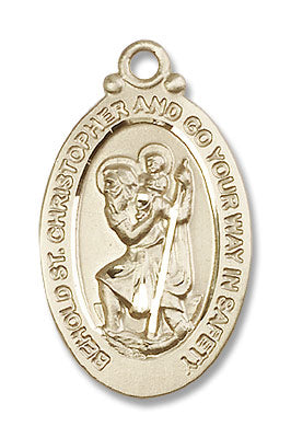 Go Your Way in Safely Men's Oval St. Christopher Necklace