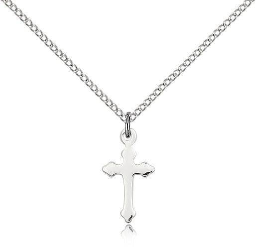 Women's Budded Tip Cross Necklace