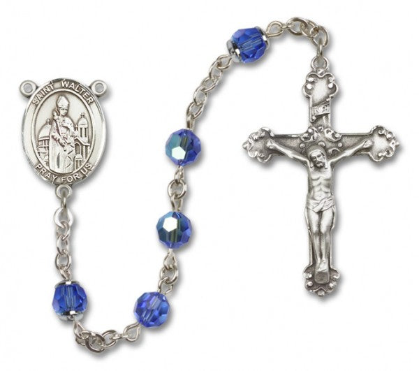 St. Walter of Pontnoise Sterling Silver Heirloom Rosary Fancy Crucifix